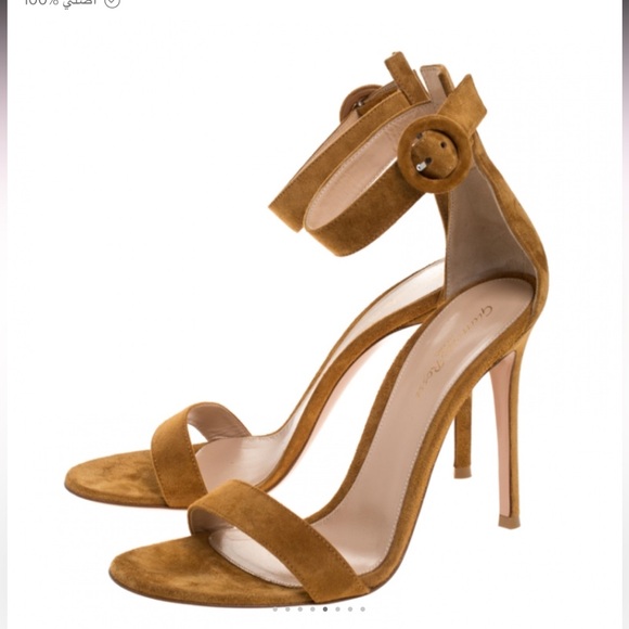 Gianvito Rossi Heel- tan suede sandal with box and dust bag size 37 retail $895 - Picture 11 of 17
